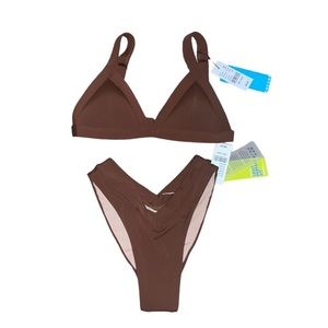 NWT oneone brown bikini